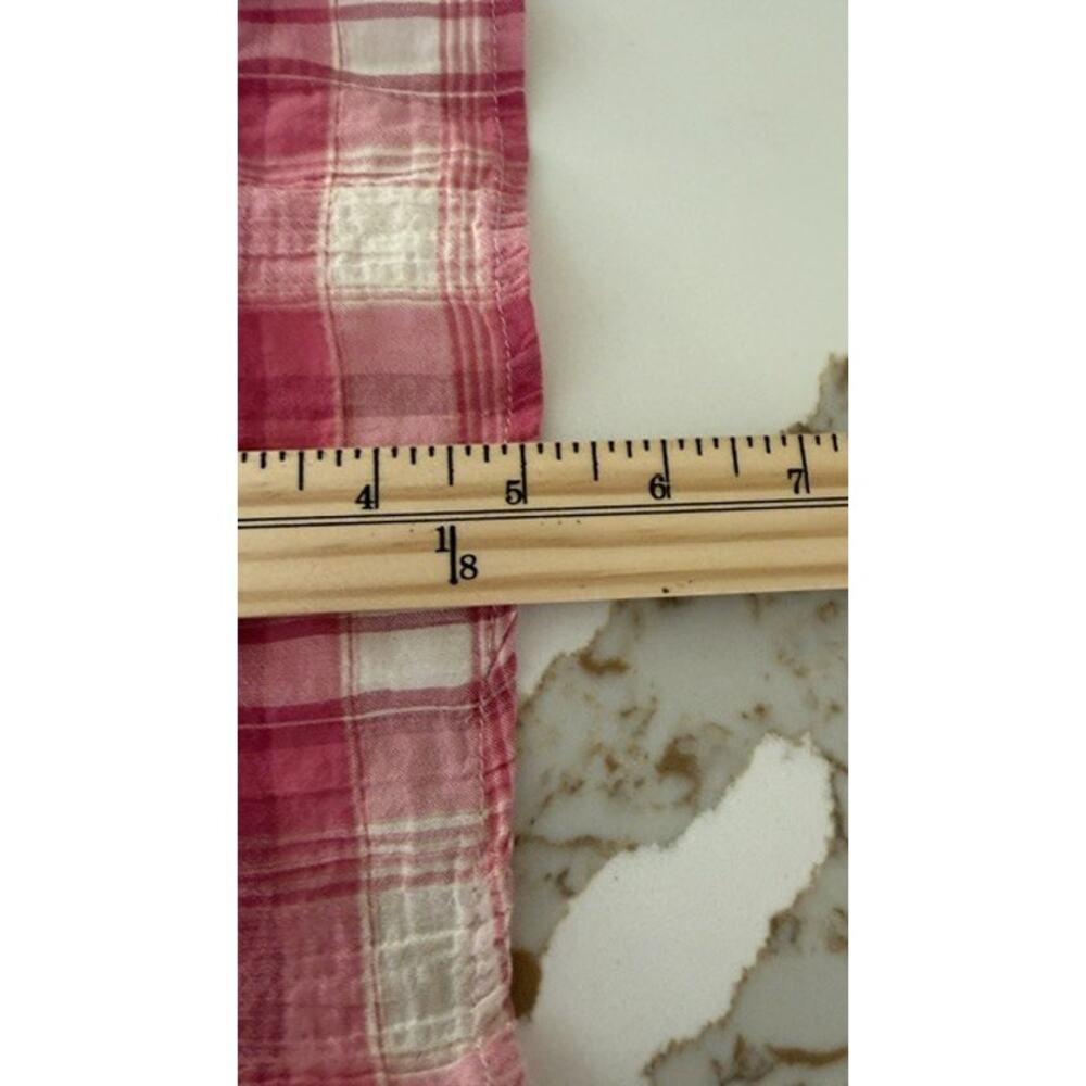 Philosophy Shirt Dress Womens L Plaid Floral Mixed Print Button Front Boho Midi - Picture 11 of 11